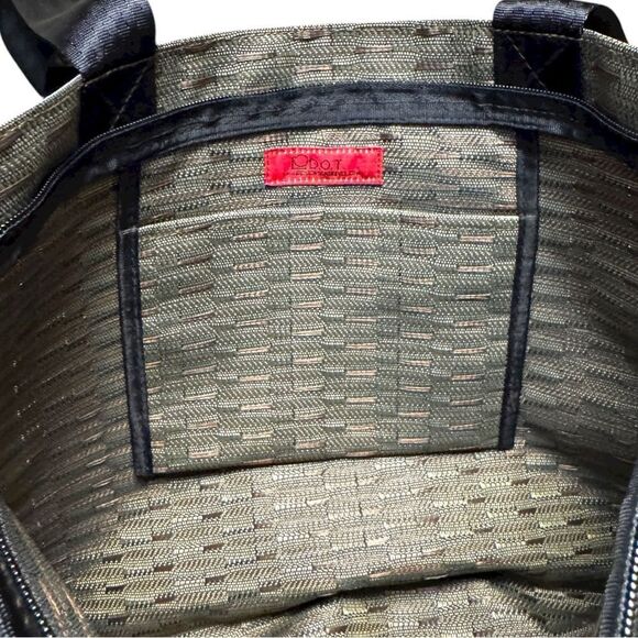 NWT Alan Stuart Black and Brown Large Tote Bag with zipper - Picture 3 of 9